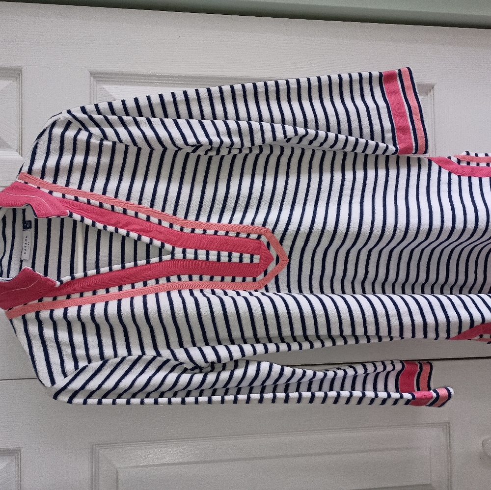 Cabana Life Navy and White Striped Cover Up